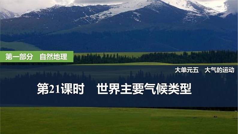 2025届高中地理一轮复习课件：第一部分自然地理第五单元大气的运动第21课时　世界主要气候类型（共40张ppt）第1页