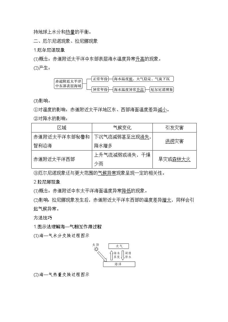 2025届高中地理一轮复习讲义：第一部分自然地理第六单元地球上的水第27课时　海—气相互作用（教师版）第2页