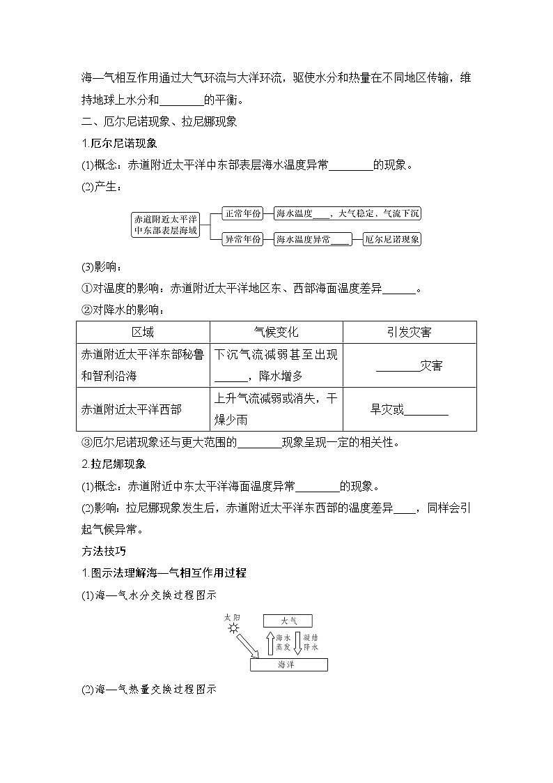 2025届高中地理一轮复习讲义：第一部分自然地理第六单元地球上的水第27课时　海—气相互作用（学生版）第2页