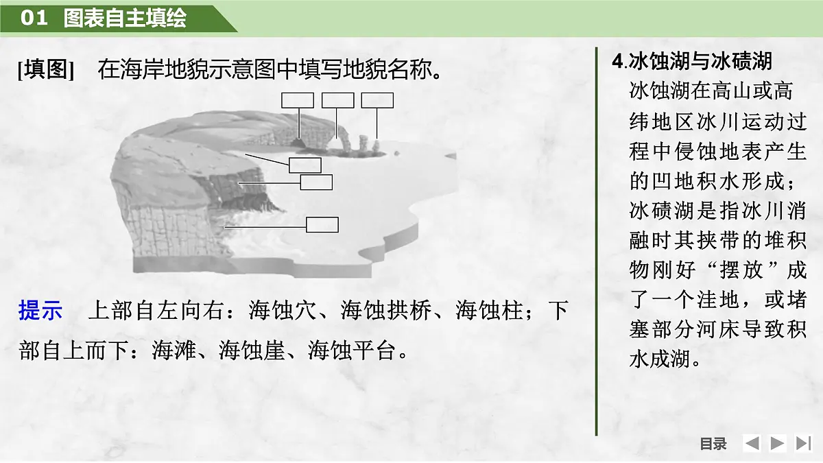 2025届高中地理一轮复习课件：第一部分自然地理第七单元地表形态的塑造第36课时　海岸地貌和冰川地貌（共39张ppt）第8页