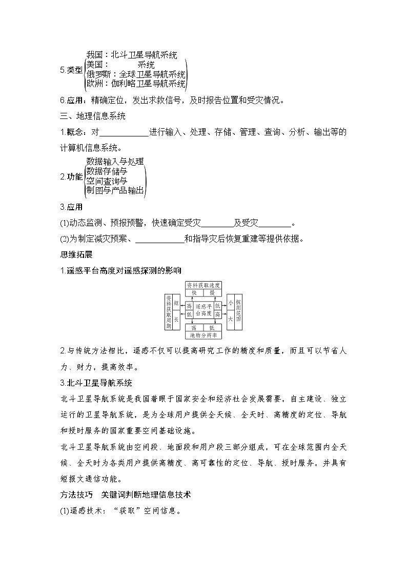 2025届高中地理一轮复习讲义：第一部分自然地理第九单元自然灾害第45课时　地理信息技术（学生版）第2页