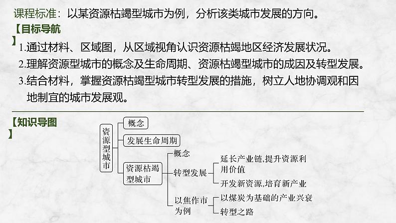 2025届高中地理一轮复习课件：第三部分区域发展第十五单元区域与区域发展第65课时　资源枯竭型城市的转型发展（共27张ppt）第2页