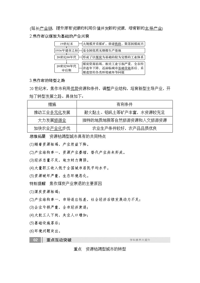 2025届高中地理一轮复习讲义：第三部分区域发展第十五单元区域与区域发展第65课时　资源枯竭型城市的转型发展（教师版）第2页