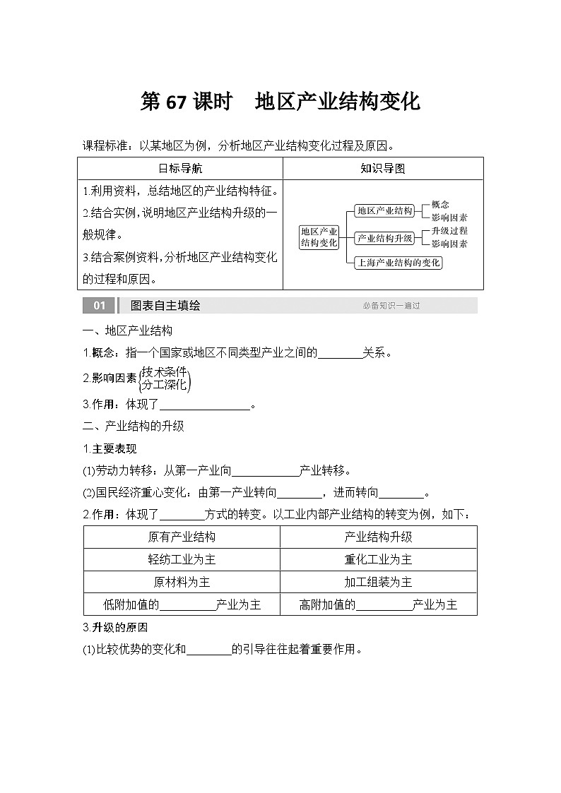 2025届高中地理一轮复习讲义：第三部分区域发展第十六单元城市、产业与区域发展第67课时　地区产业结构变化（学生版）第1页