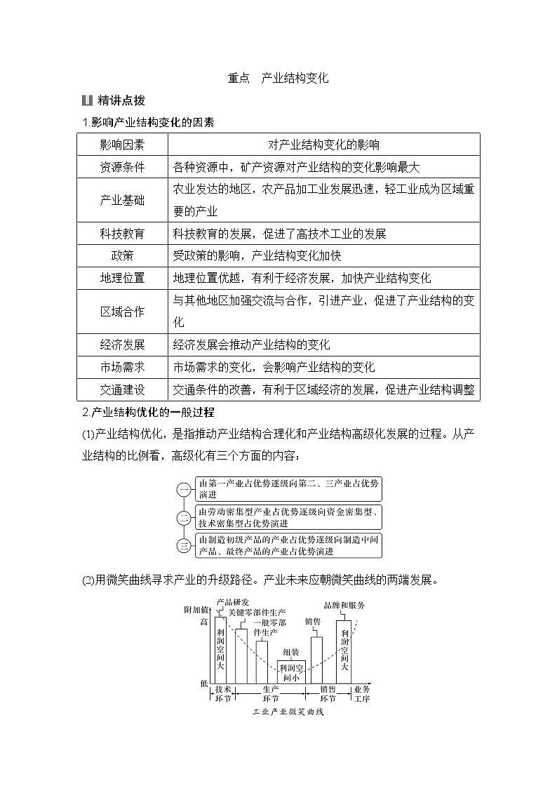 2025届高中地理一轮复习讲义：第三部分区域发展第十六单元城市、产业与区域发展第67课时　地区产业结构变化（学生版）第3页