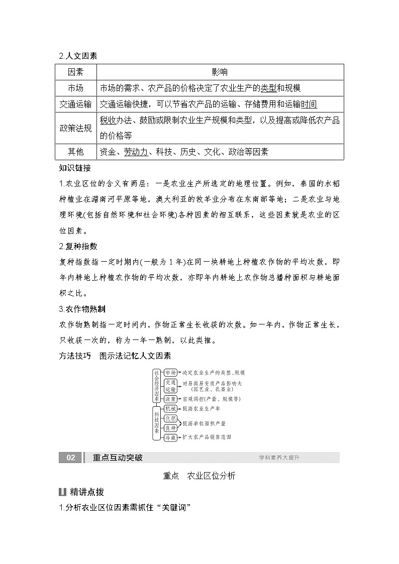 2025届高中地理一轮复习讲义：第二部分人文地理第十二单元产业区位因素第51课时　农业区位因素（教师版）第2页