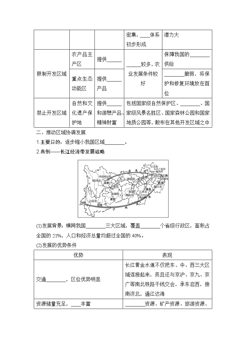 2025届高中地理一轮复习讲义：第二部分人文地理第十四单元环境与发展第60课时　推动区域协调发展（学生版）第2页