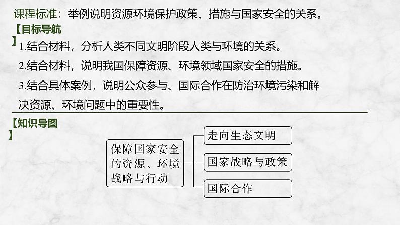 2025届高中地理一轮复习课件：第四部分资源、环境与国家安全第二十单元环境安全与资源安全第81课时　保障国家安全的资源、环境战略与行动（共31张ppt）第2页