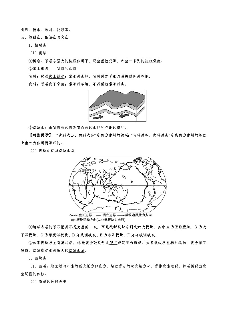 考点19 营造地表形态的内外力作用-2025年高考地理一轮复习回归教材考点全析试题（含答案）第2页
