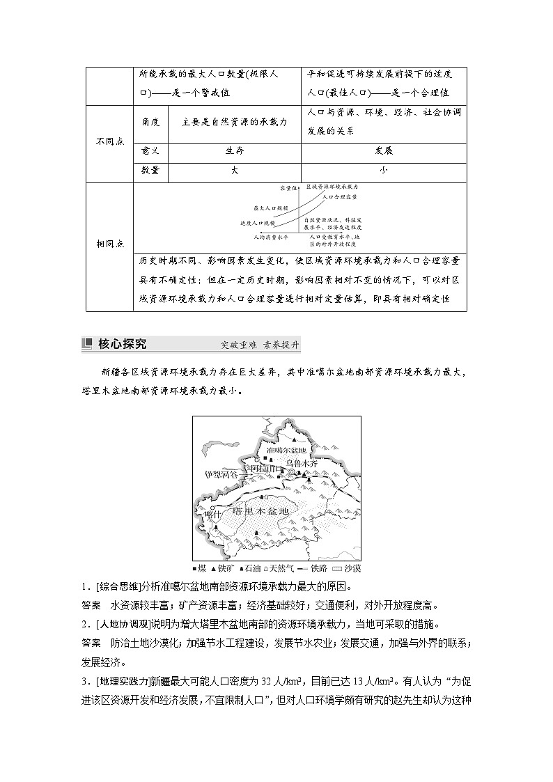 第一章　第三节　人口容量（教师版）第3页
