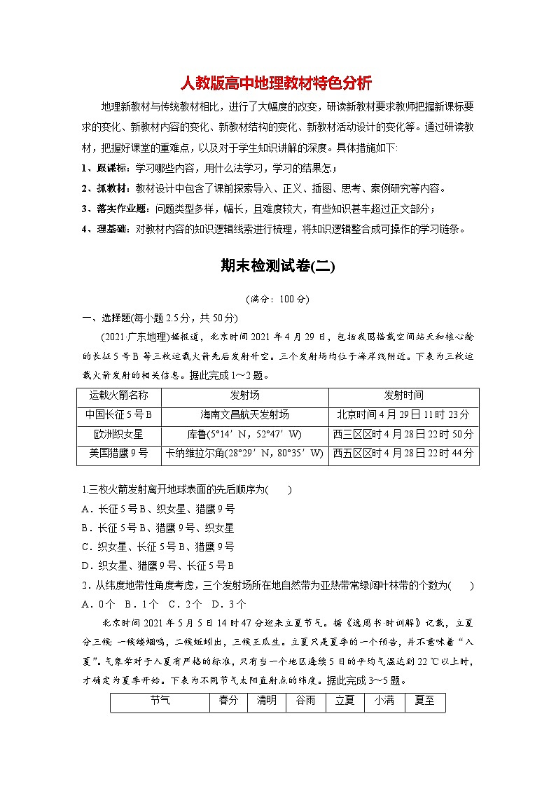 期末检测试卷(二)（专练）第1页