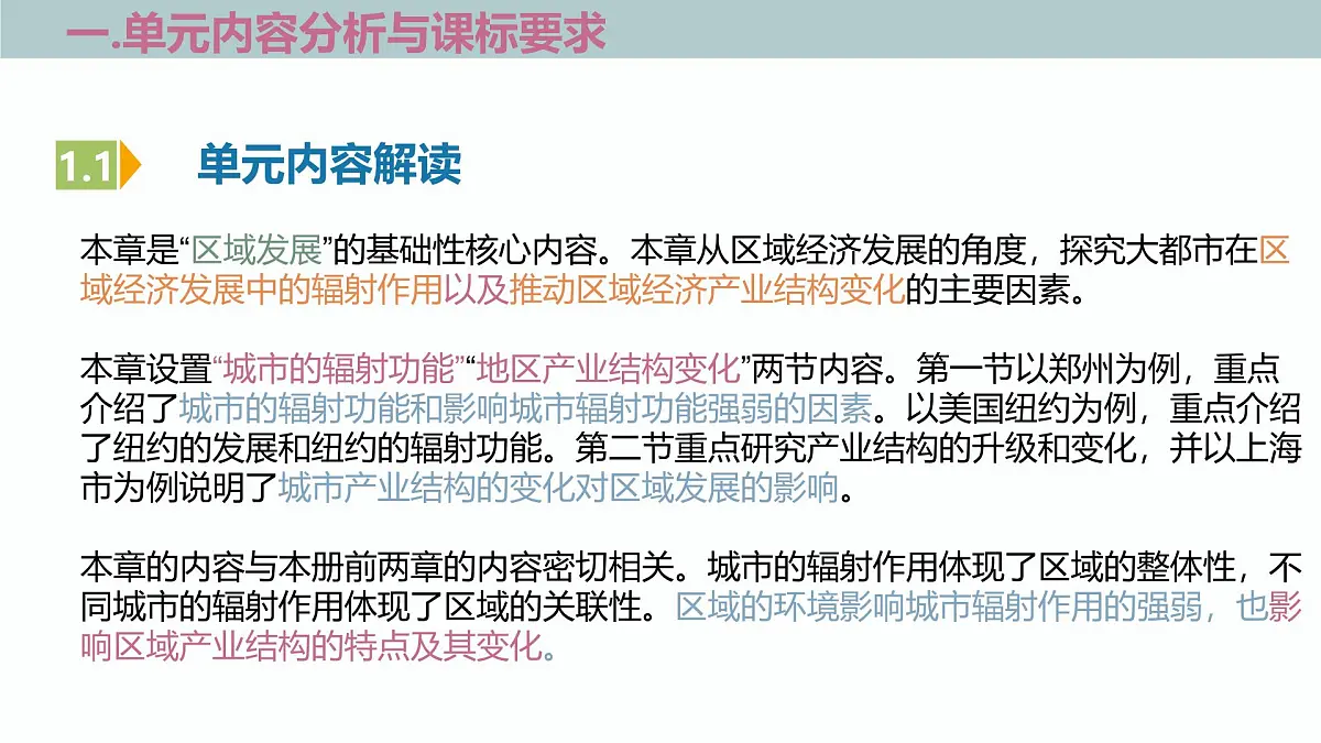 人教版高中地理选修二第三章《城市、产业与区域发展》单元解读课件第3页