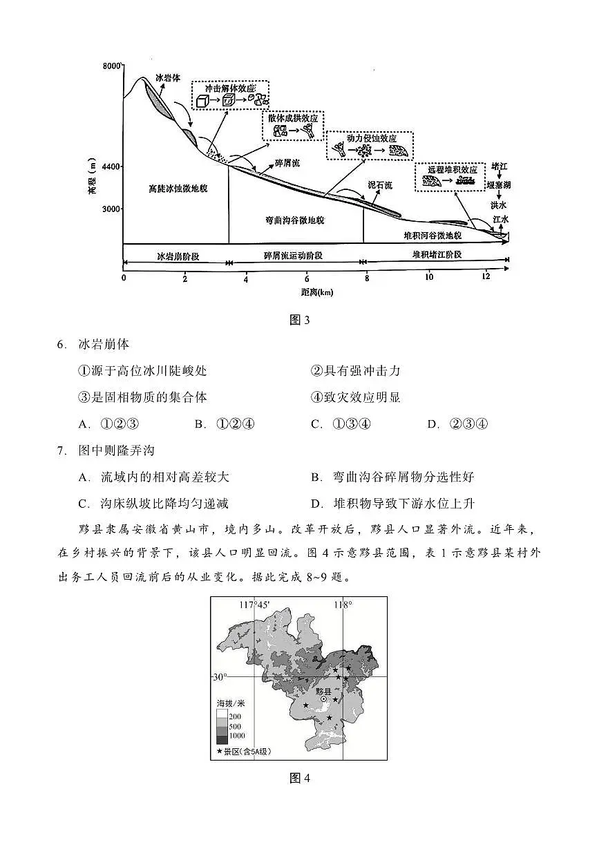 重庆市第八中学2025届高三下学期2月适应性月考卷（五）地理+答案第3页
