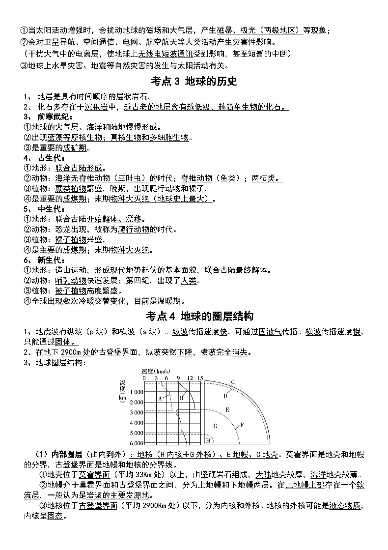 必修一复习必背考点 学案-2024-2025学年河南省沁阳一中高一上学期地理第2页