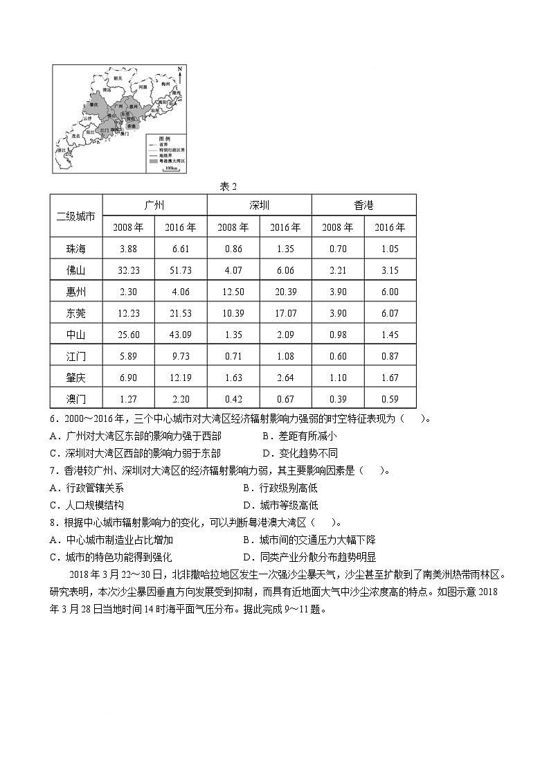 山东省淄博市2025届高三下学期3月模拟考试（淄博一模）地理+答案第2页