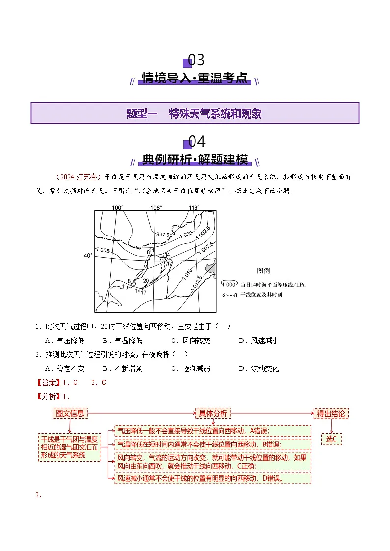 微专题 特殊天气系统和现象（讲义）（解析版）第3页