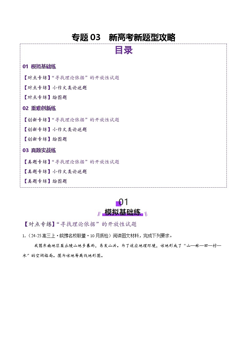 专题03新高考新题型攻略（练习）（解析版）第1页