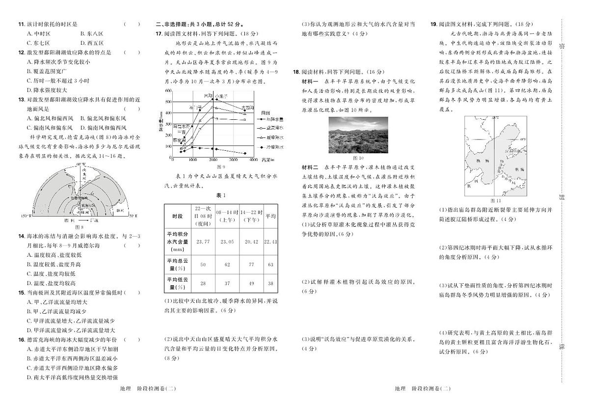 2025高考复习阶段检测卷-地理（二）+答案第2页