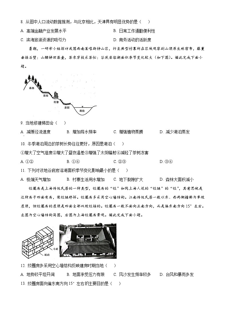江西省多地区多校联考2024-2025学年高一下学期3月月考地理试题（原卷版+解析版）第3页