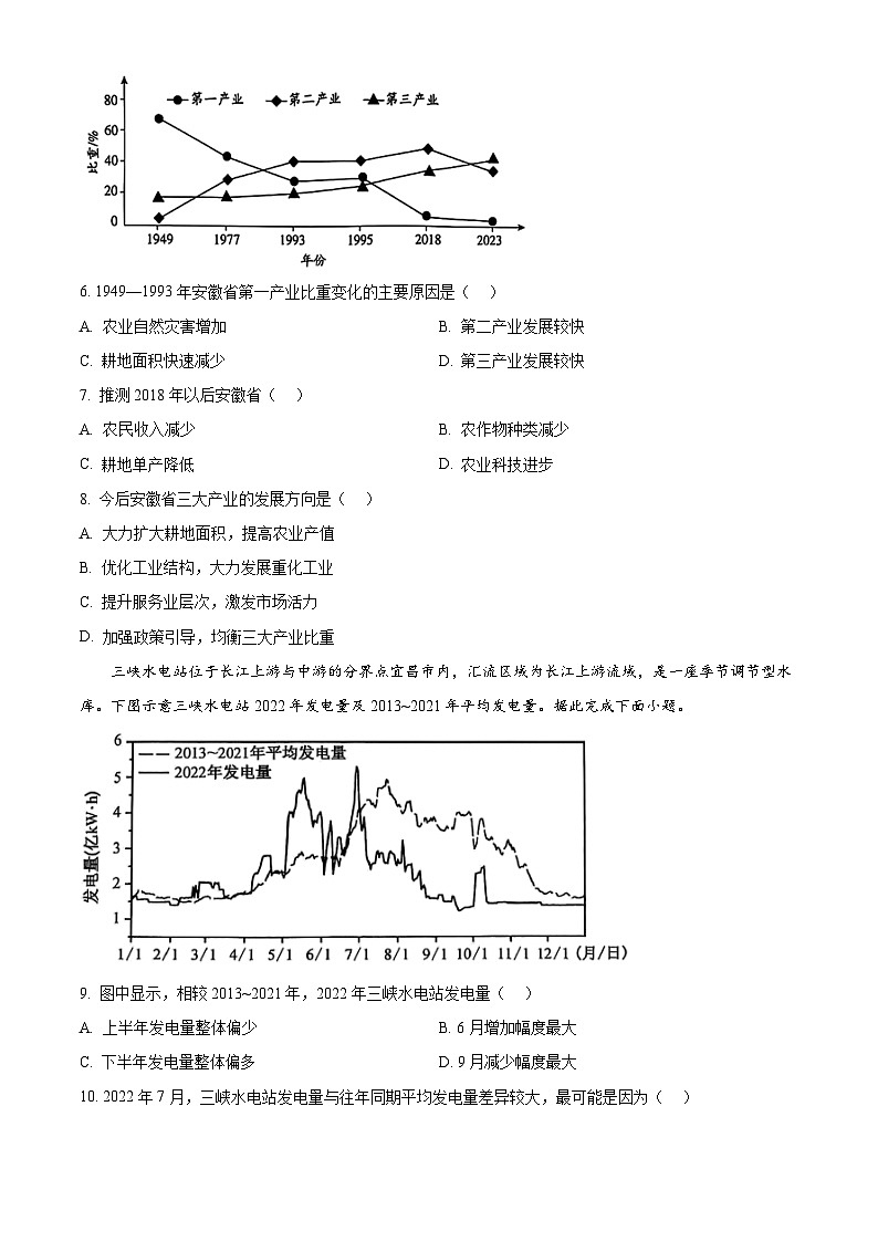 河南省驻马店市新蔡县第一高级中学2024-2025学年高二下学期3月月考地理试题（原卷版+解析版）第3页