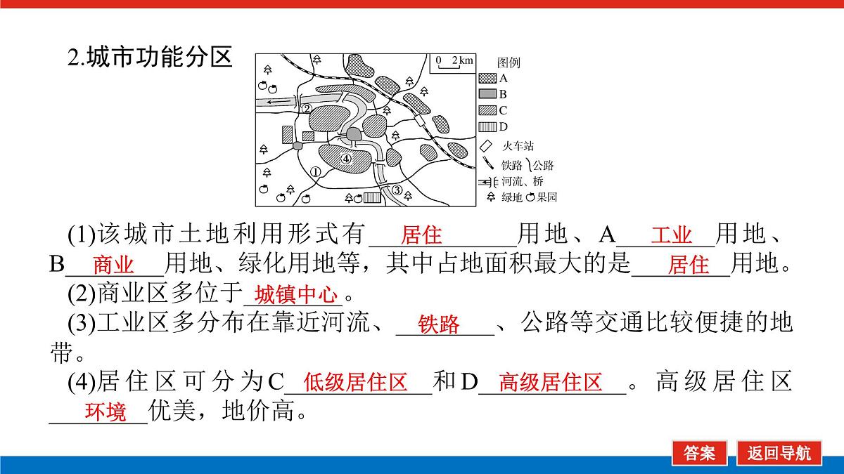 2025届高中地理人教版一轮复习第47课时课件：乡村和城镇空间结构第7页