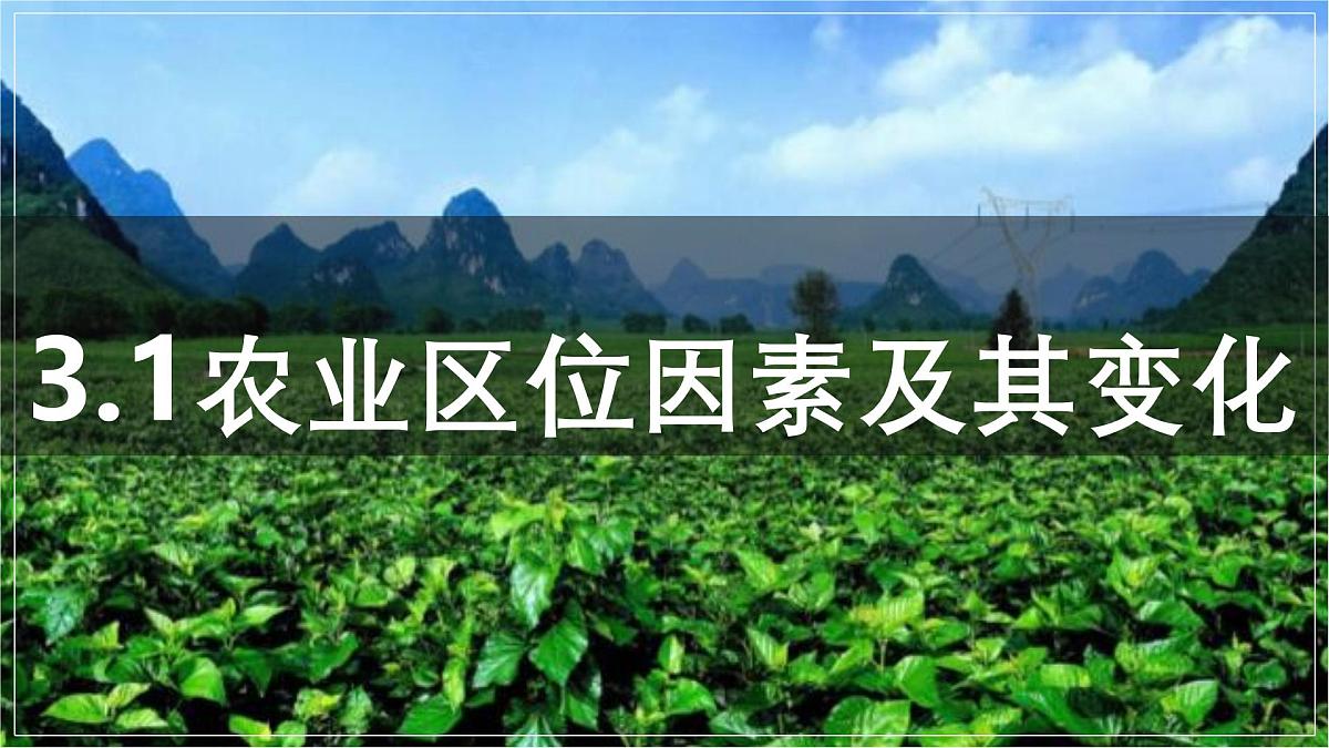 人教版高中地理必修 第二册 3-1农业区位因素及其变化 课件第1页