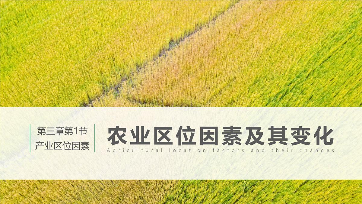 人教版高中地理必修 第二册 3-1课件-《农业区位因素及其变化》第1页