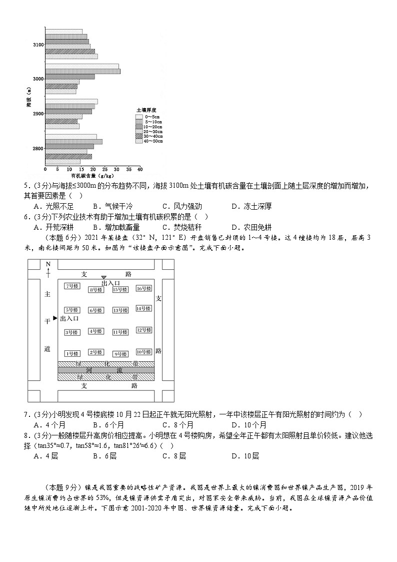 2025届高三一模地理第2页