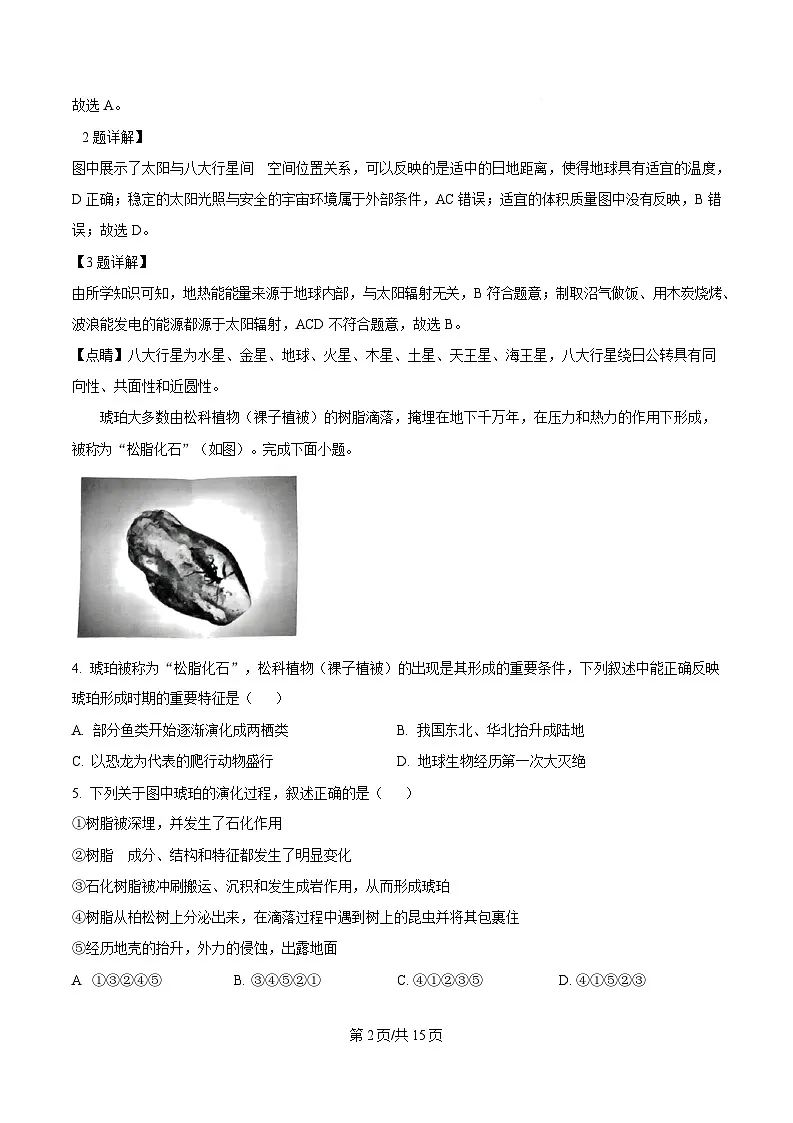 湖南省怀化市2024-2025学年高一上学期期末考试地理试题 含解析第2页