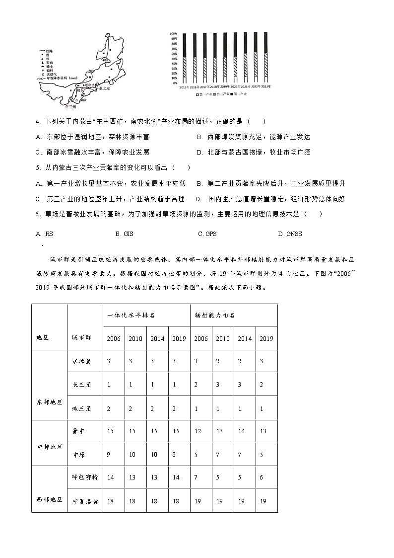 江苏省泰州市2024-2025学年高二上学期期末考试  地理（含答案）第2页