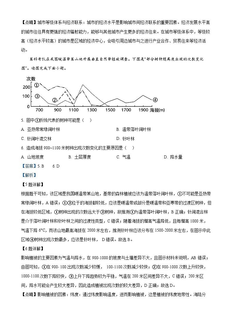2025届山东省济宁市泗水县实验中学高三下学期一模考试地理模拟试题（解析版）第3页