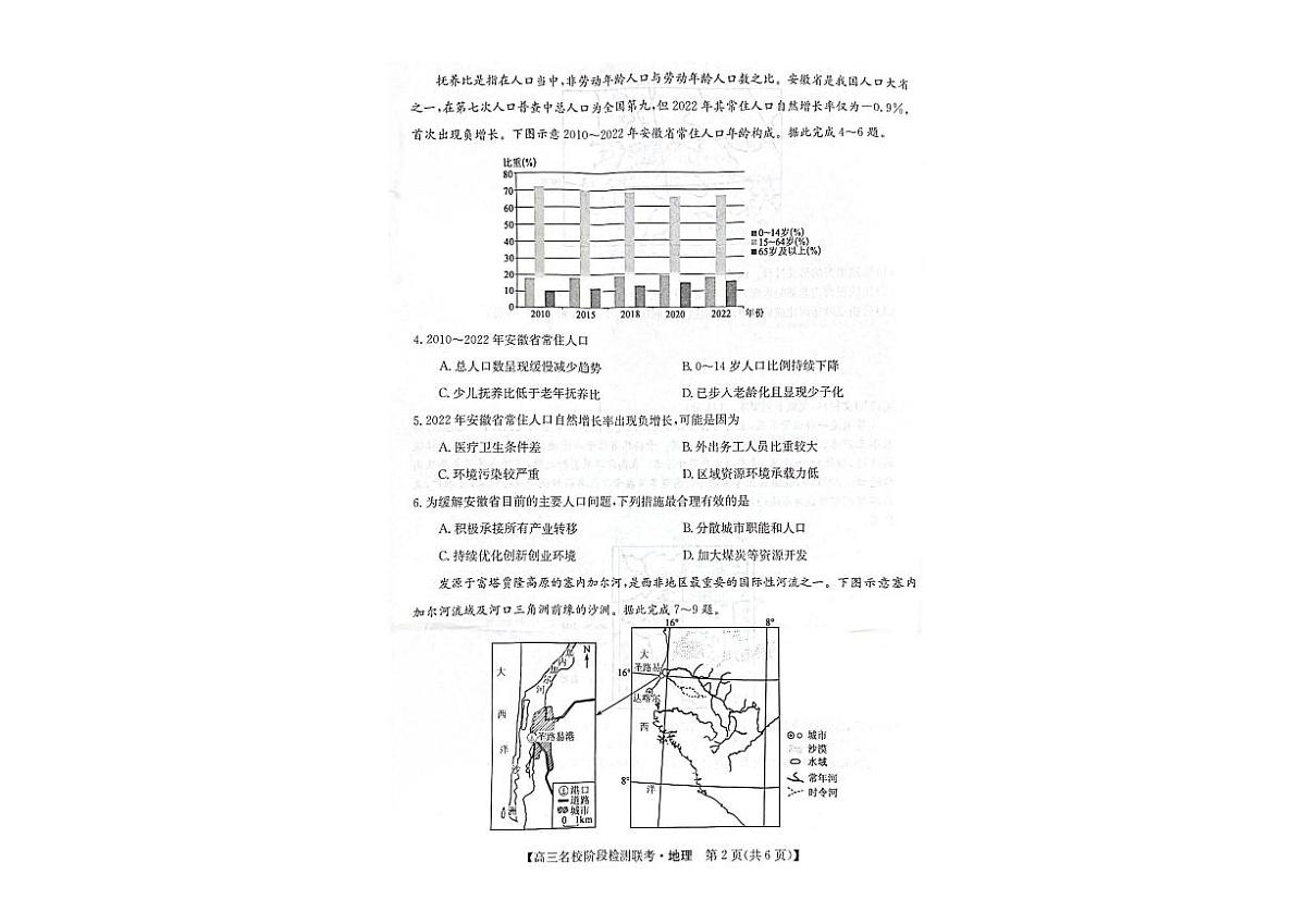 2024届安徽省高三上（2月月考）-地理试题（含答案）第2页