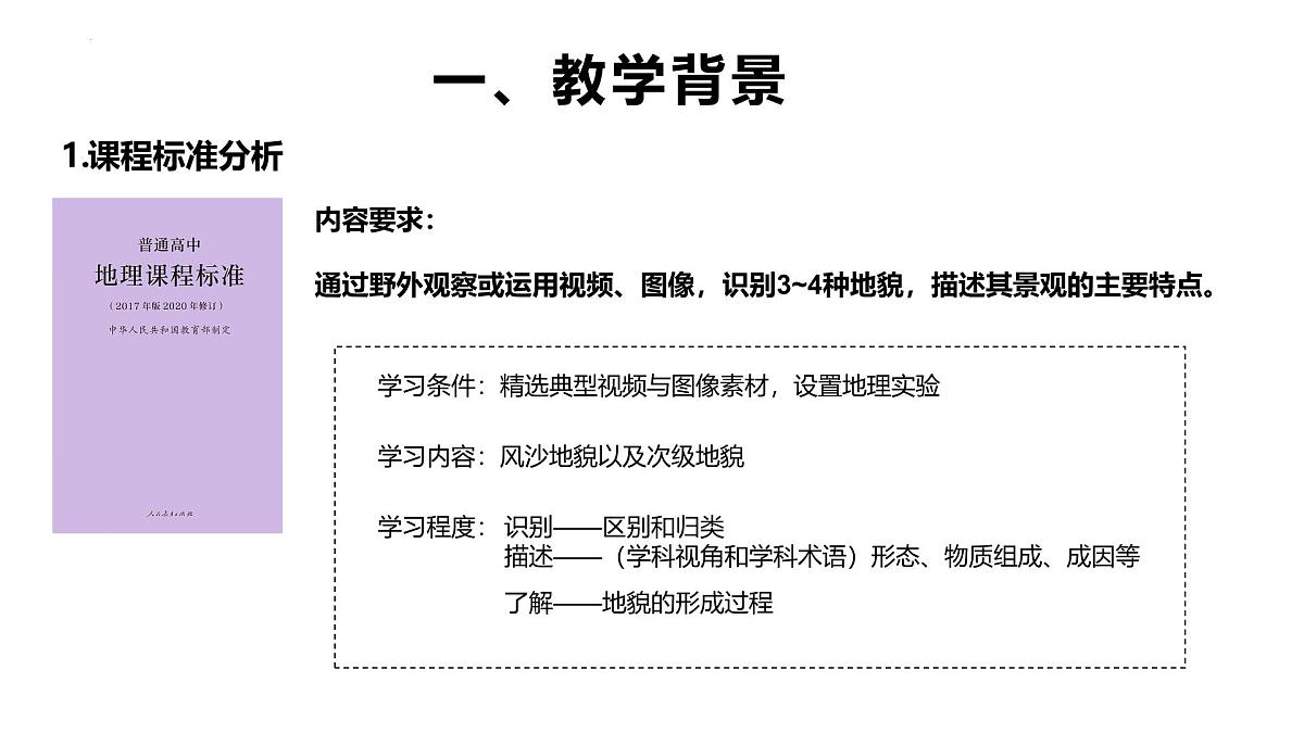 人教版高中地理必修 第一册 4-1《常见地貌类型-风沙地貌》说课课件第3页