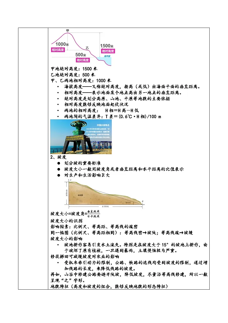 人教版高中地理必修 第一册 4-2《地貌的观察》教案第3页