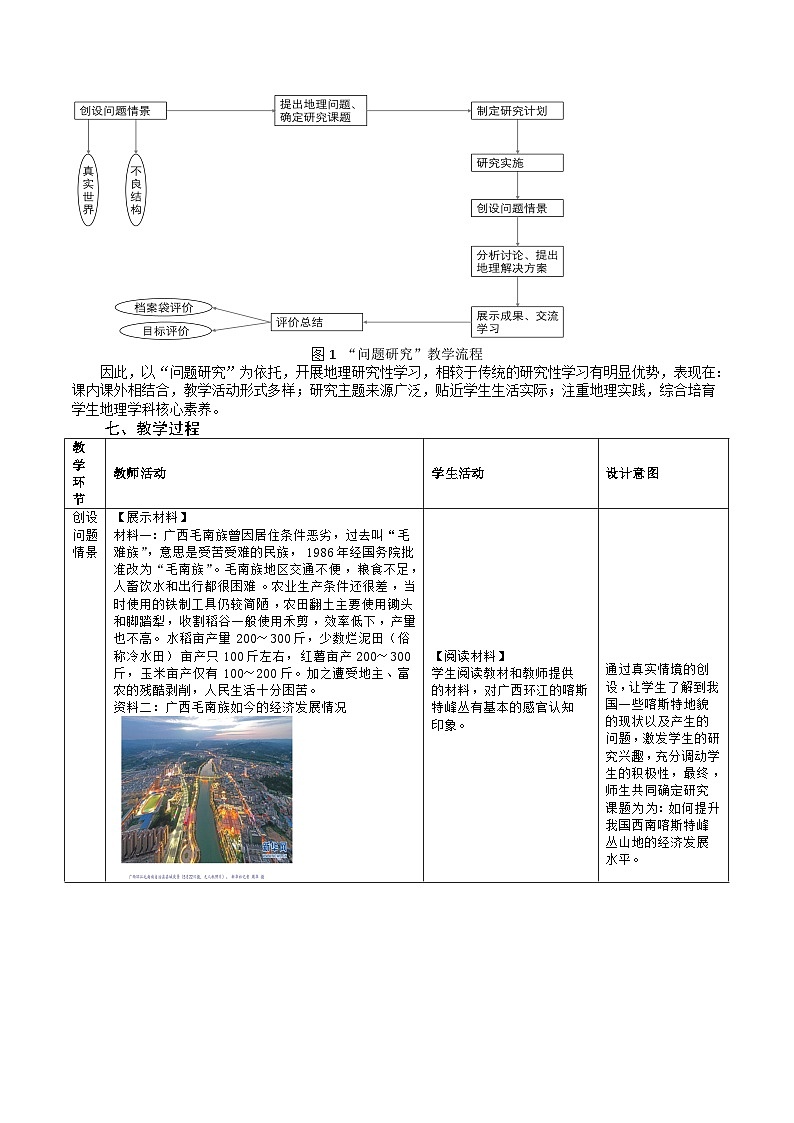 人教版高中地理必修 第一册 第四章《问题探究：如何提升我国西南喀斯特峰丛山地的经济发展水平》教学设计第2页