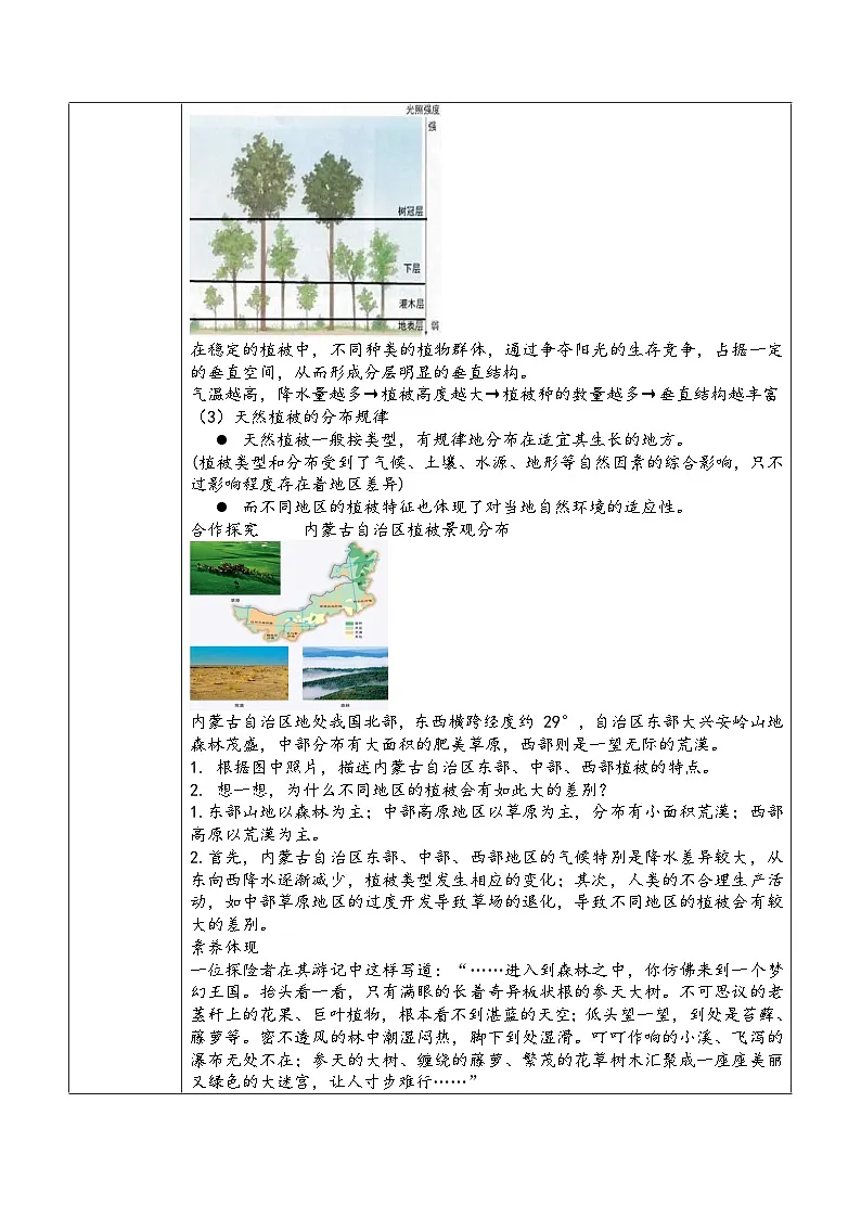 人教版高中地理必修 第一册 5-1《植被》教案第2页