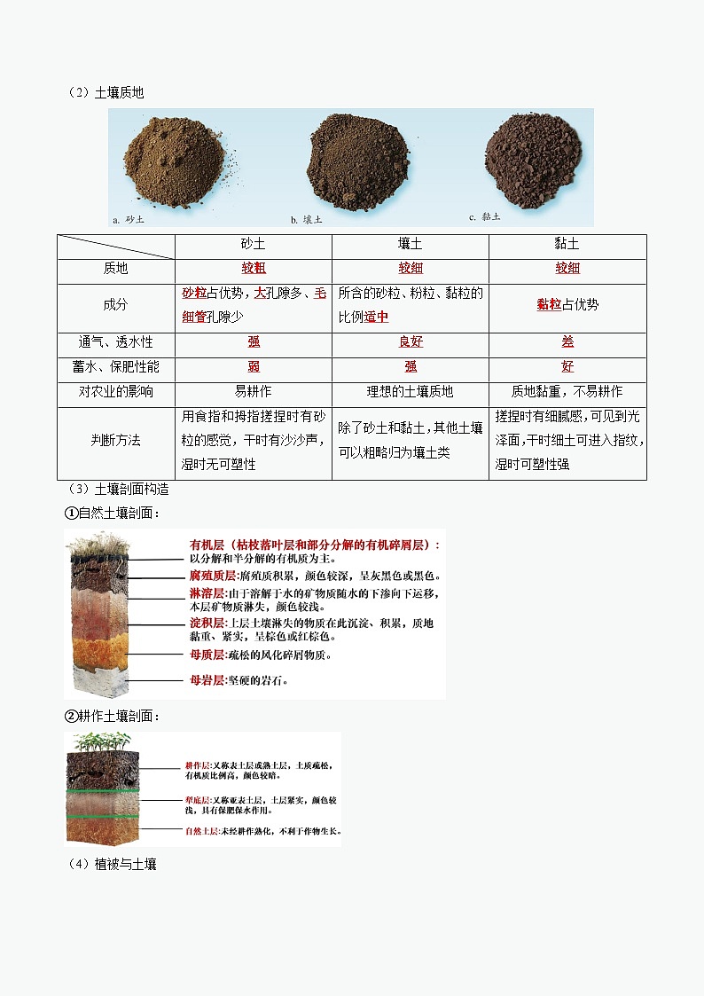 人教版高中地理必修 第一册 5-2《土壤》知识清单第2页