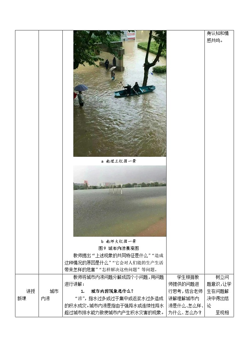 人教版高中地理必修 第一册 第五章《问题研究：如何让城市不再“看海”》教学设计第2页