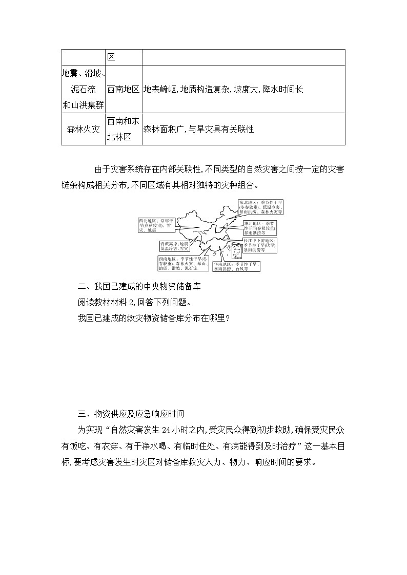 人教版高中地理必修 第一册 第六章《问题研究：救灾物资储备库应该建在哪里》导学案第2页