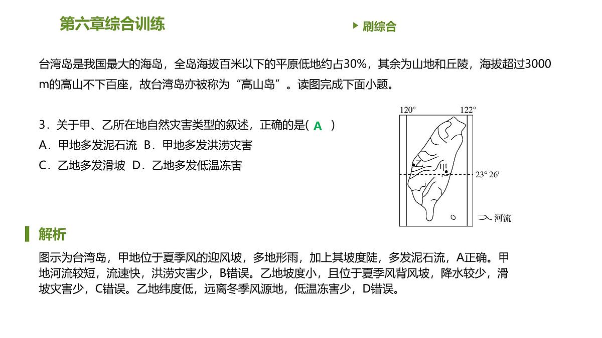 人教版高中地理必修 第一册 第六章《自然灾害》习题课件第4页