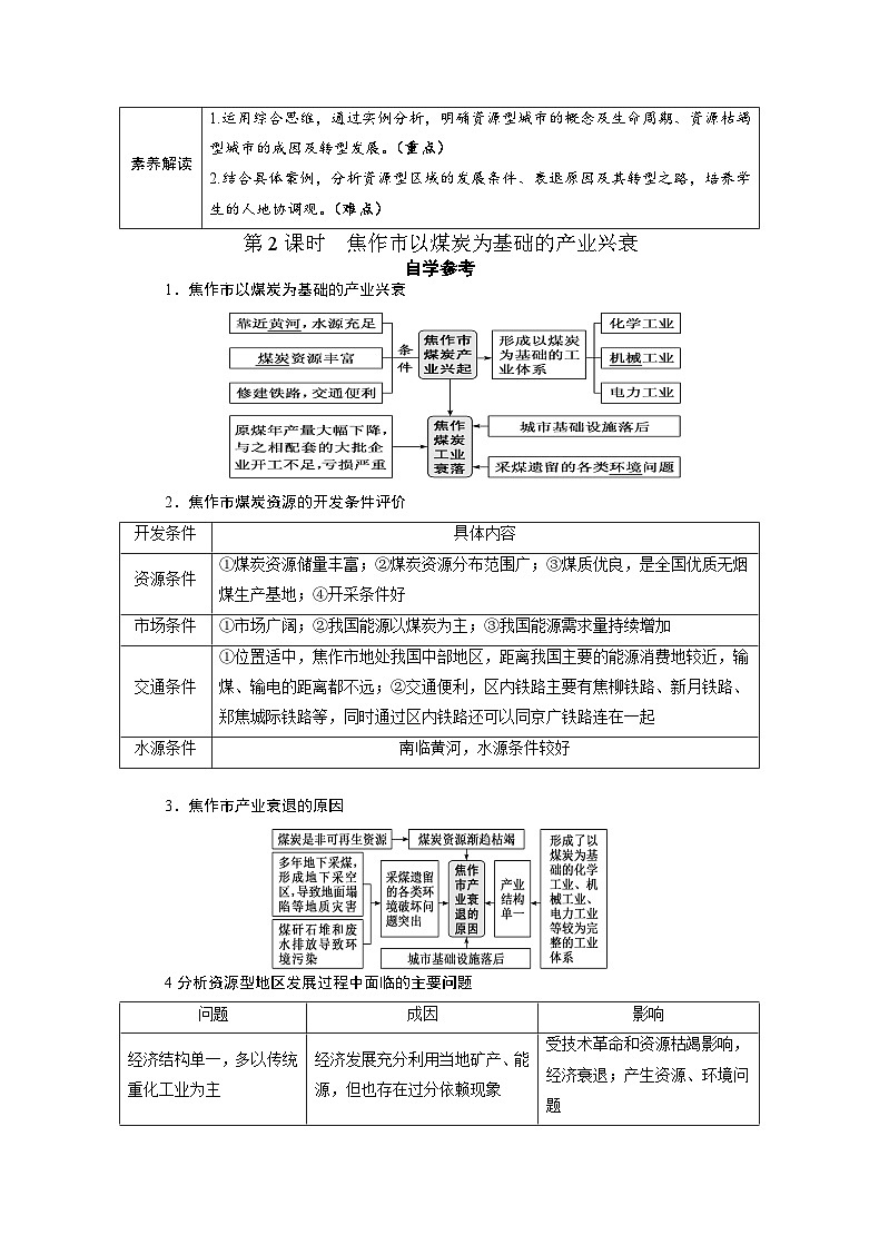 人教版高中地理选择性必修2  2-3【学练案】《资源枯竭型城市的转型发展》第3页