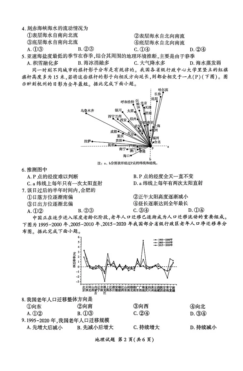 2025届山东辽宁百师联盟高三11月期中考-地理试题（含答案）第2页
