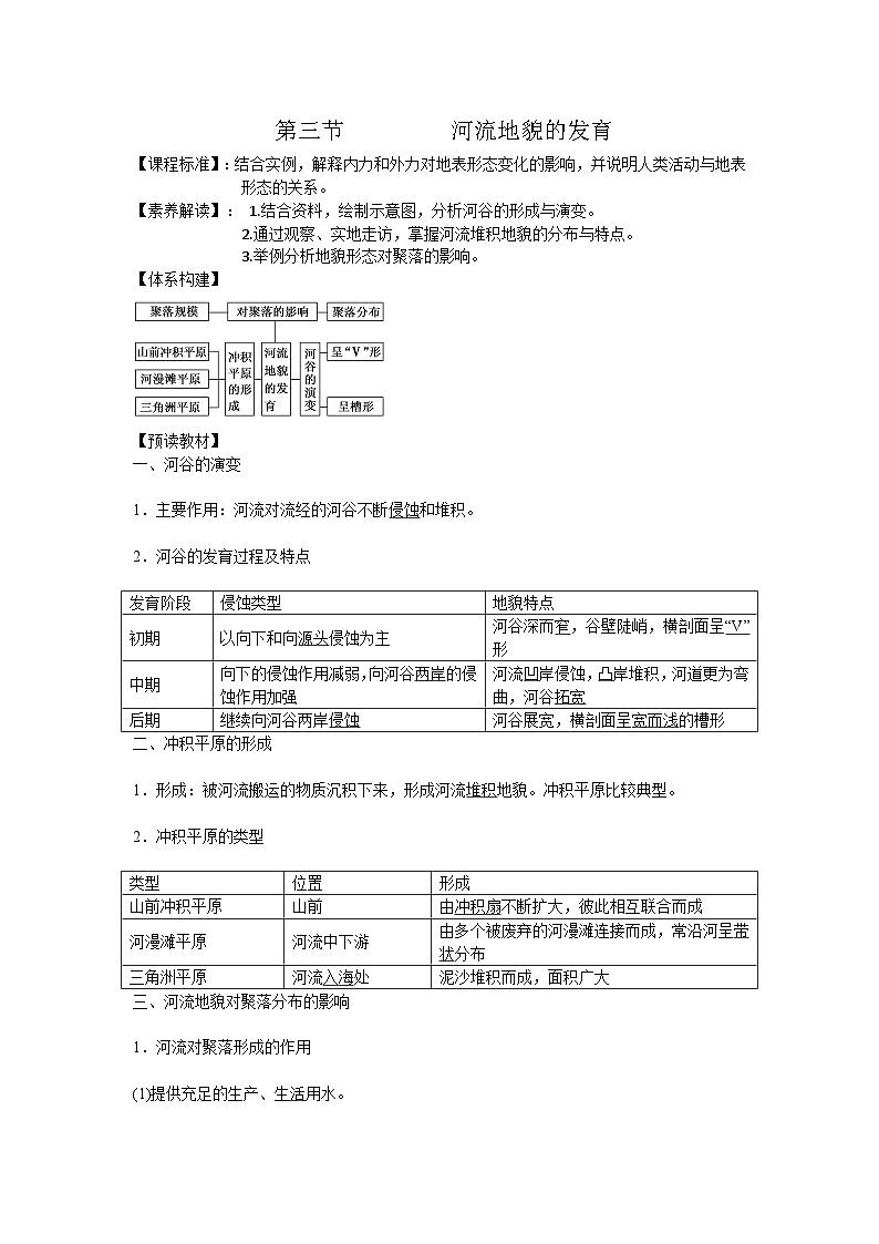 人教版选择性必修1 2-3《河流地貌的发育》学案第1页