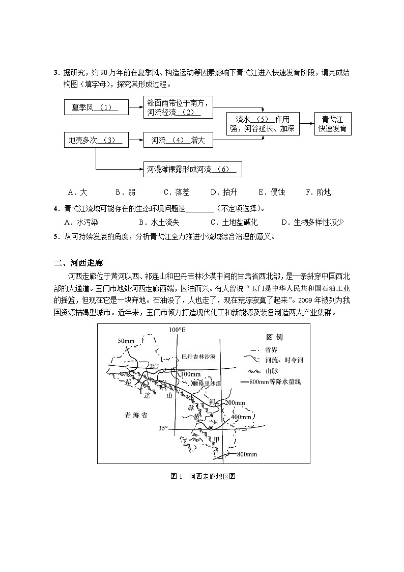 上海市崇明区2025届高考地理二模试卷 印刷版试卷 不含答案第2页