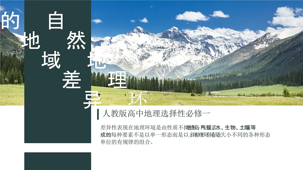 人教版高中地理 选择性必修1 5-2自然环境的地域差异性 教学课件第1页