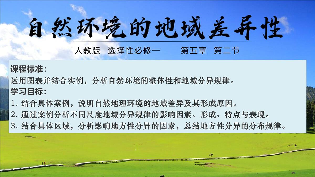 人教版高中地理 选择性必修1 5-2自然环境的地域差异性-课件第1页