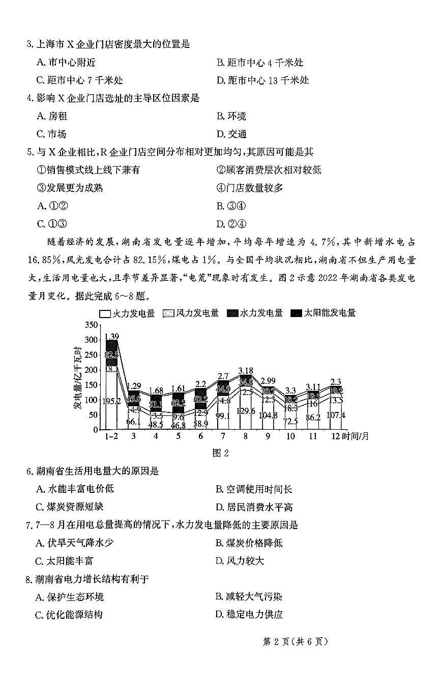 2024届河北省部分重点高中高三上学期学业水平选择性考试模拟-地理试题（含答案）第2页
