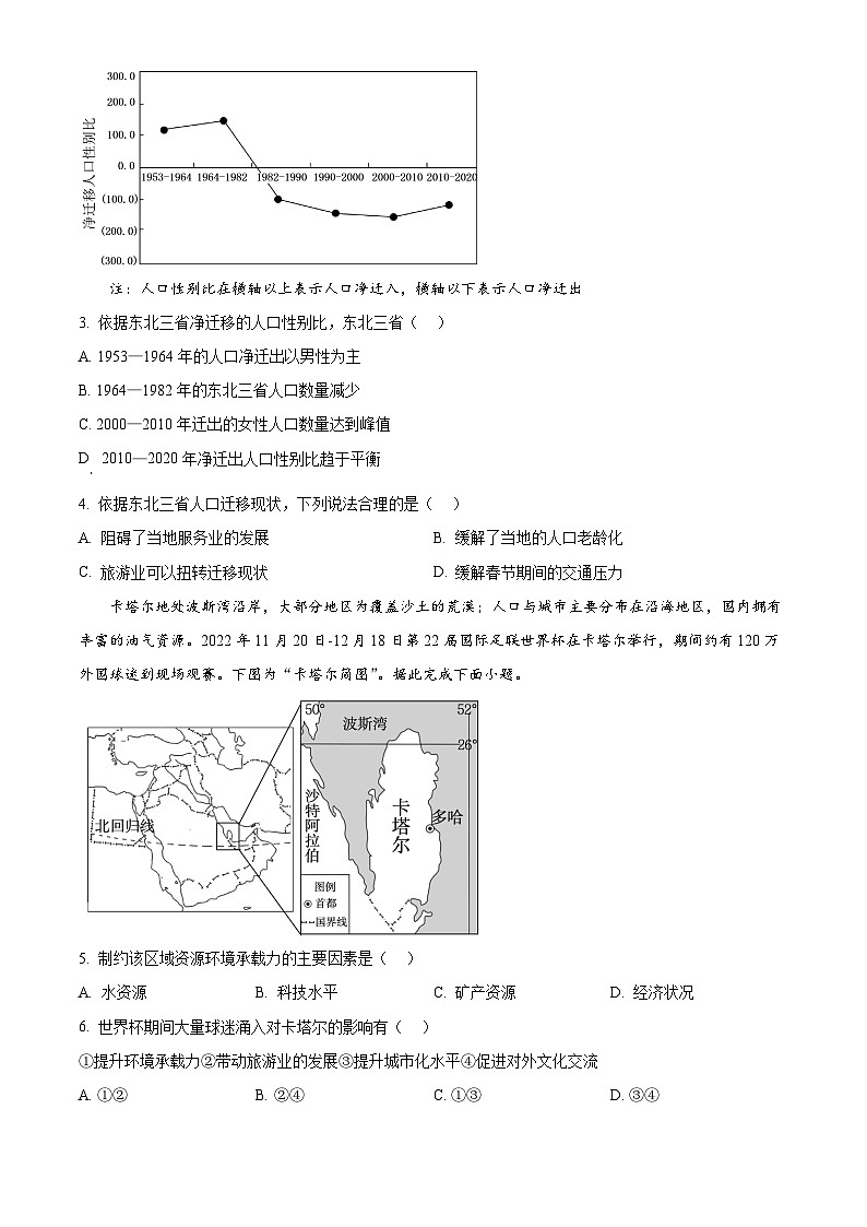 江苏省无锡市江阴市第二中学2024-2025学年高一下学期3月月考地理试题（原卷版+解析版）第2页