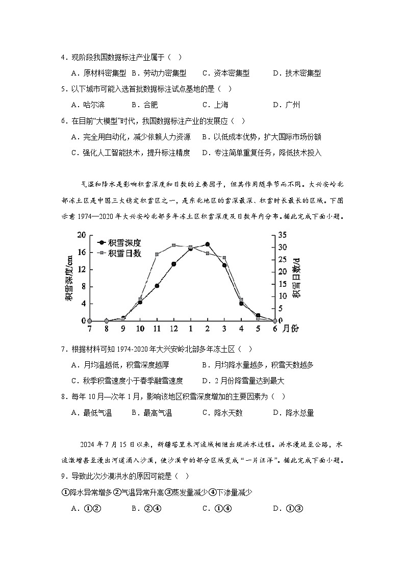 2025年东北三省三校（哈大附中、东大附中、辽实）高三下学期第二次联合模拟考试地理试题（无答案）第2页