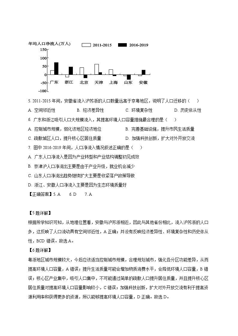 2024-2025学年安徽省合肥市高一下册3月月考地理检测试题1（附解析）第3页